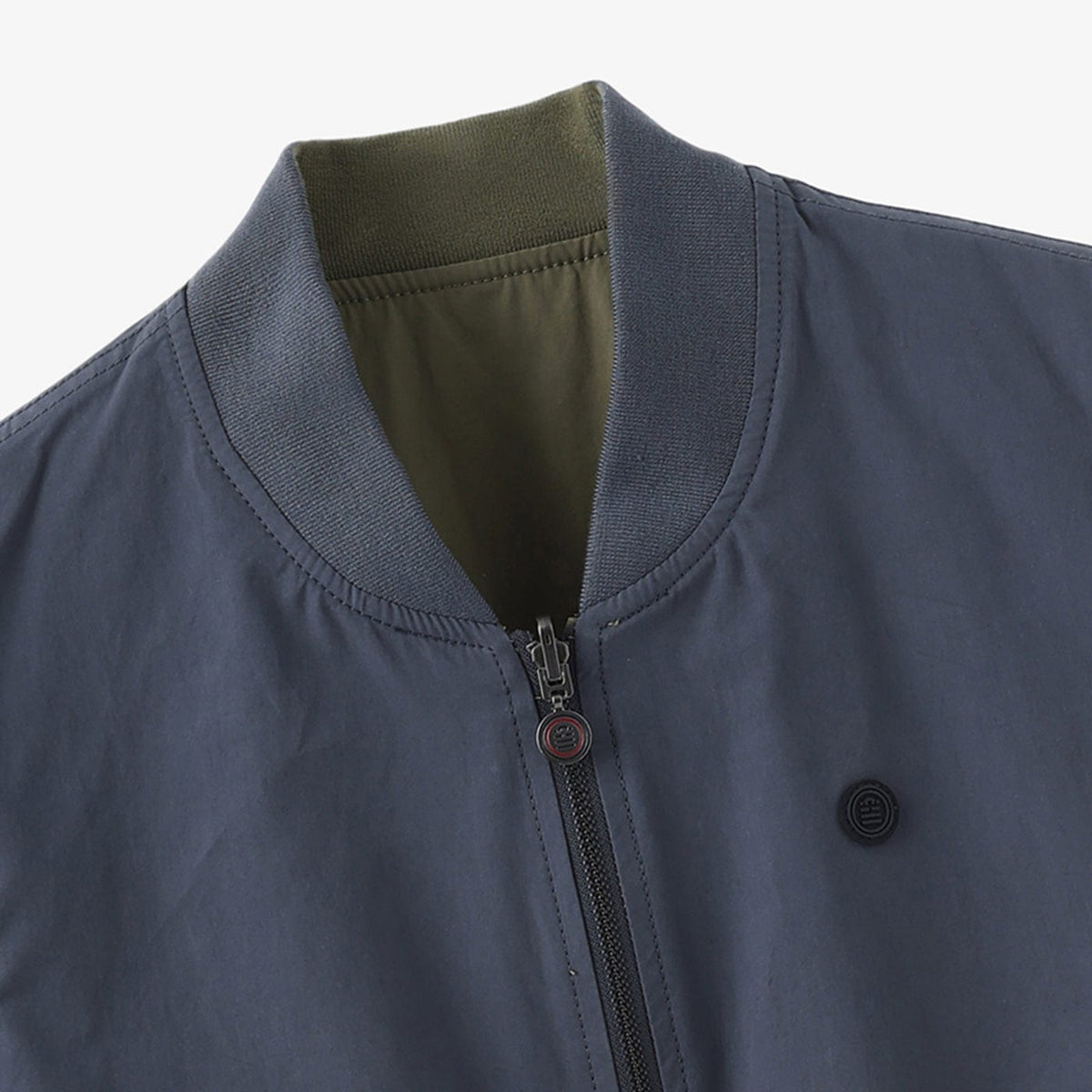 Bomber reversible de algodón azul y verde caqui para hombre SERGE BLANCO