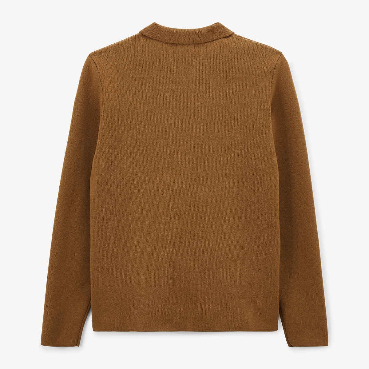 Cardigan cuello polo marrón avellana Messi hombre SERGE BLANCO