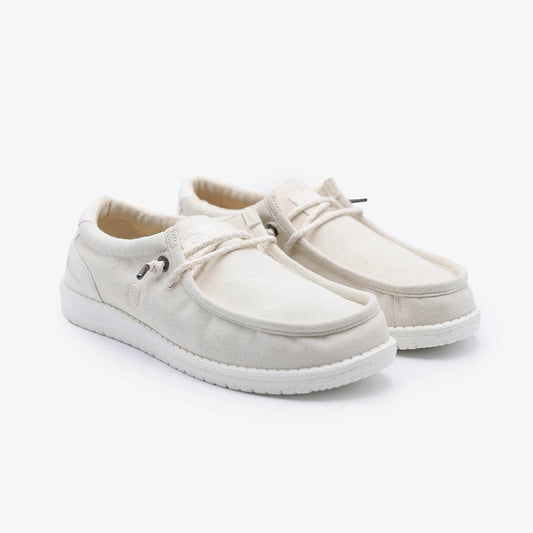 Zapatos náuticos Saint Jean de lona blanca cruda para hombre SERGE BLANCO