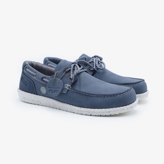 Zapatos náuticos Socoa azul vaquero en nubuck para hombre SERGE BLANCO