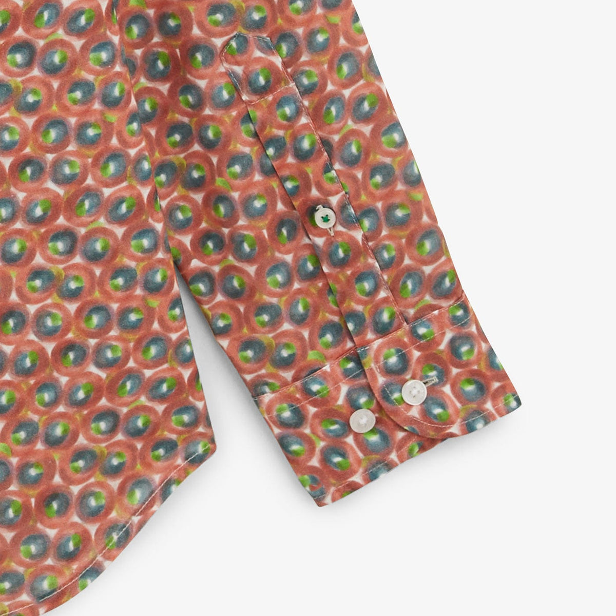 Camisa Charles de manga larga en algodón coral con motivos circulares para hombre SERGE BLANCO
