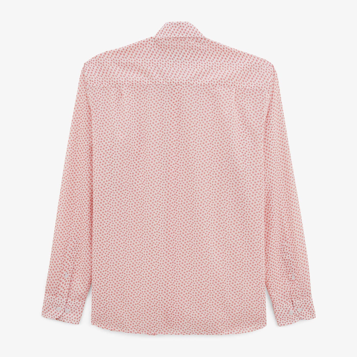 Camisa Charles de manga larga para hombre, de algodón, color coral con estrellas SERGE BLANCO