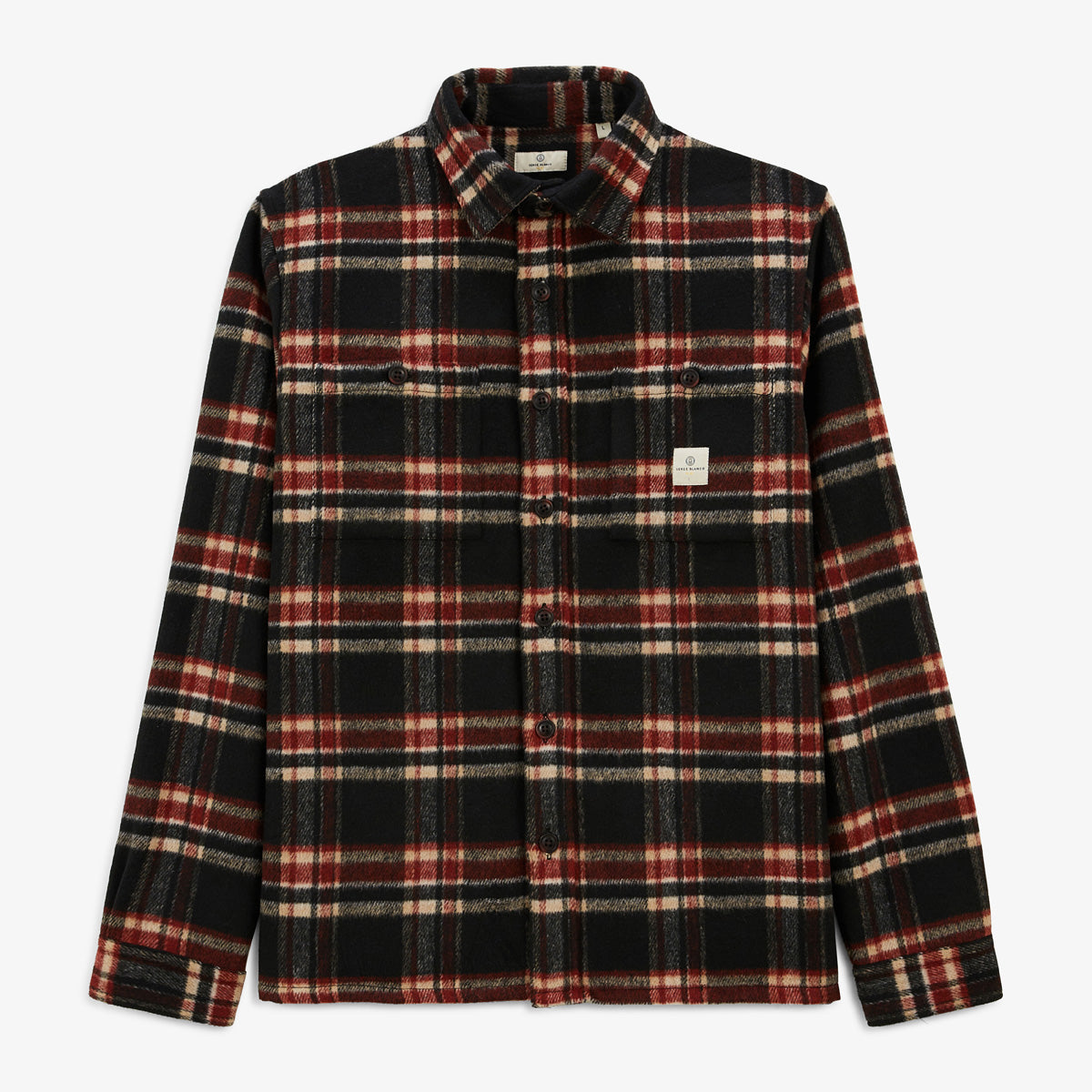 Camisa de manga larga a cuadros negra Clovis Play Hombre SERGE BLANCO