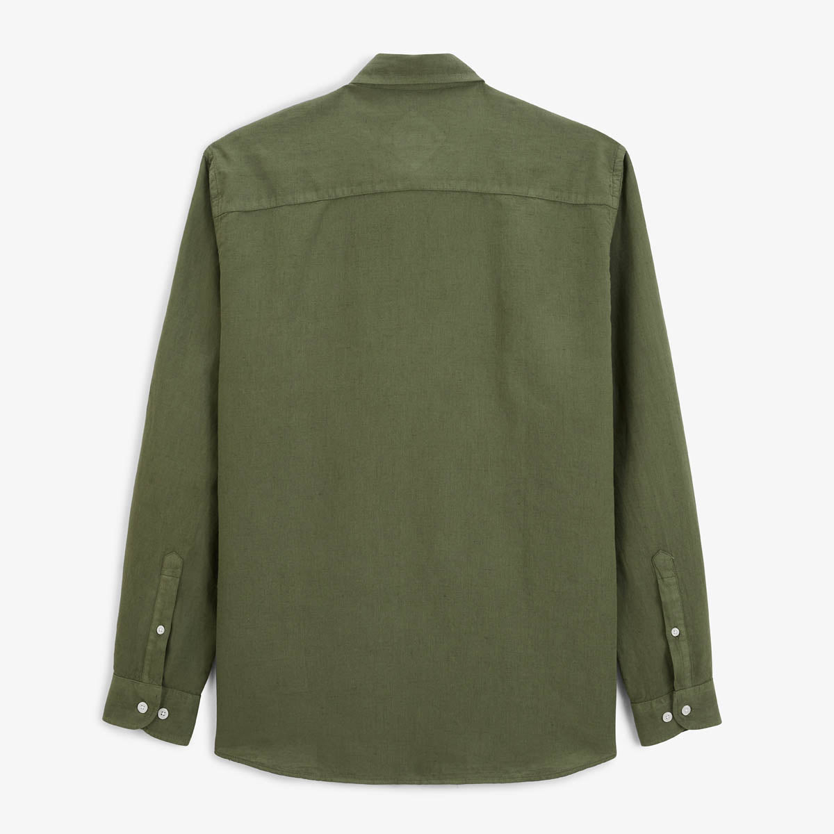 Camisa de manga larga con bolsillo en el pecho verde oliva para hombre SERGE BLANCO