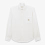 Camisa de manga larga de algodón Oxford blanca lisa Charles Play Hombre SERGE BLANCO