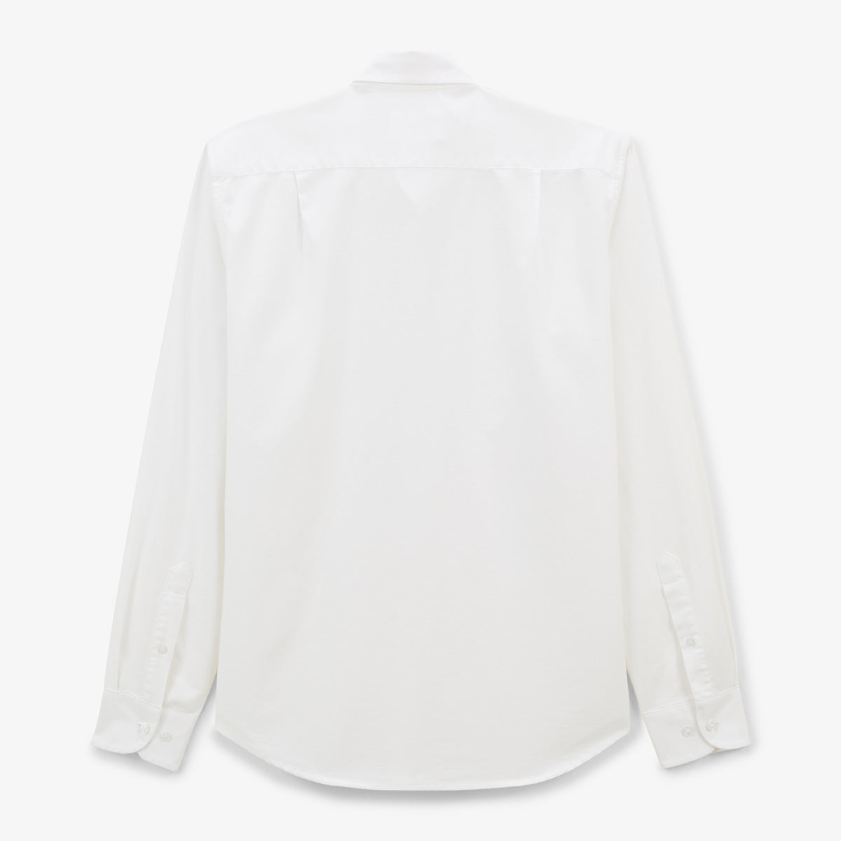 Camisa de manga larga de algodón Oxford blanca lisa Charles Play Hombre SERGE BLANCO