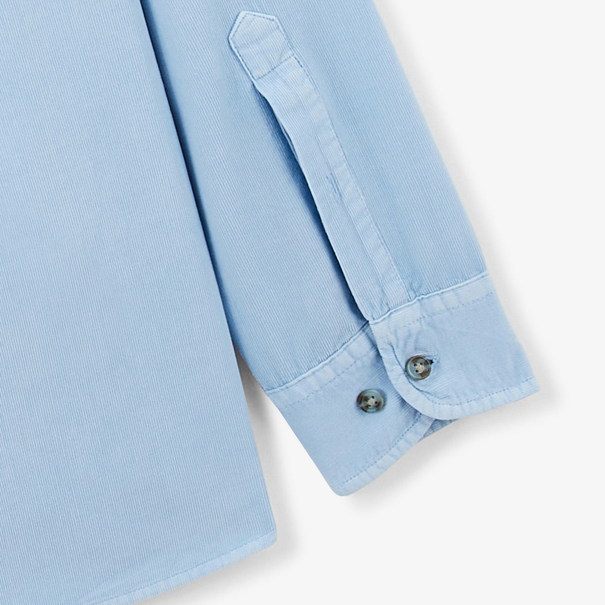 Camisa de manga larga de algodón aterciopelado azul dragée Charles Hombre SERGE BLANCO