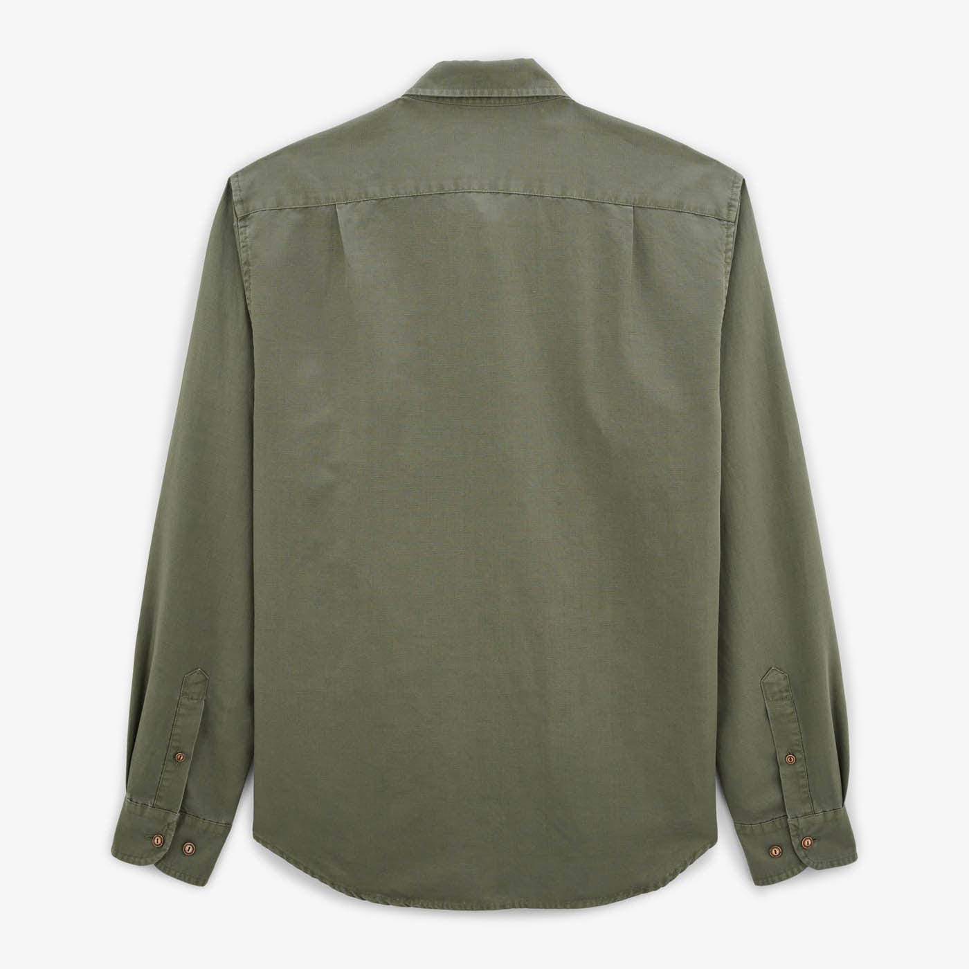 Camisa de manga larga Oxford Carl para hombre, verde teca, SERGE BLANCO