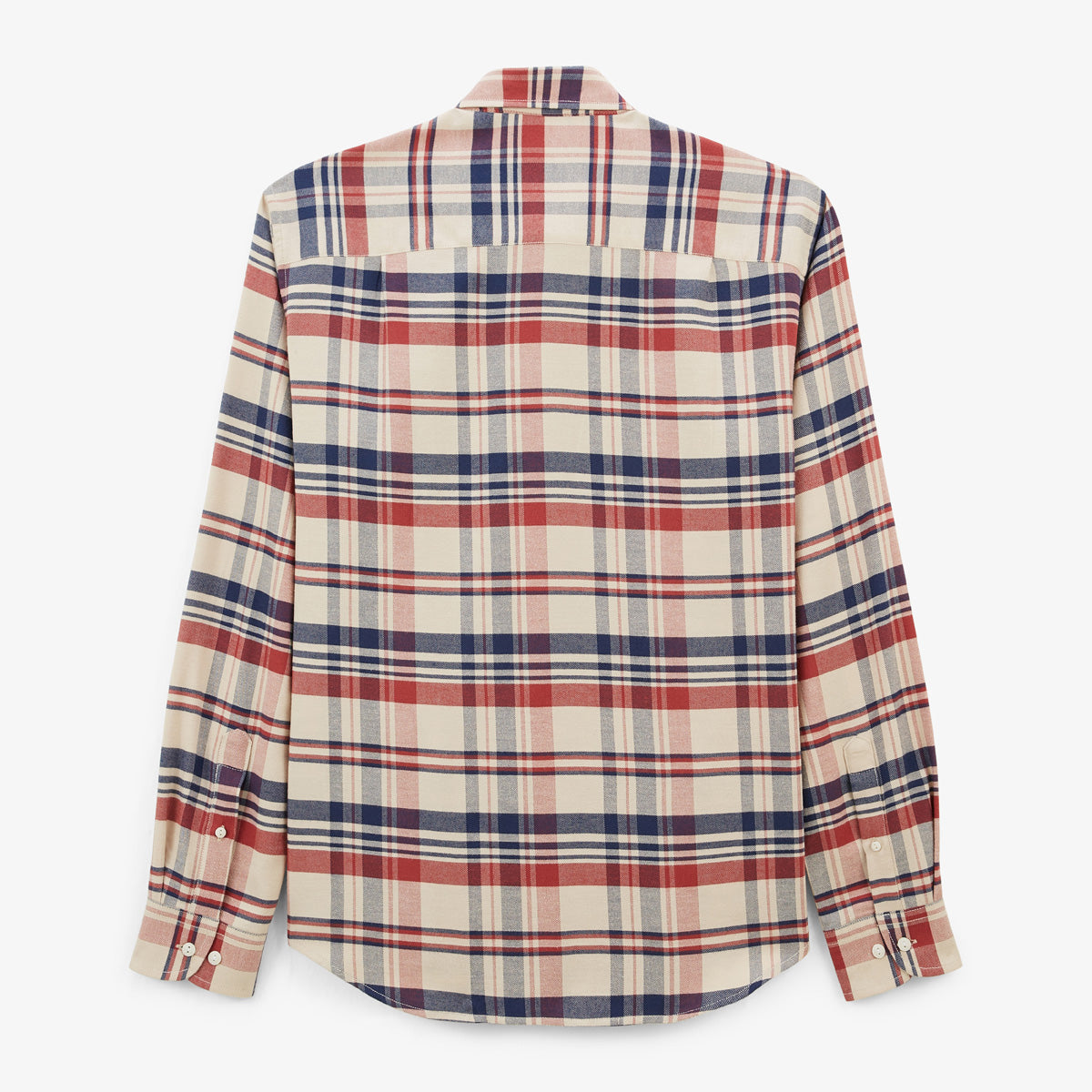 Camisa de manga larga con tejido de sarga a cuadros Charles rojo merlot Play Hombre SERGE BLANCO