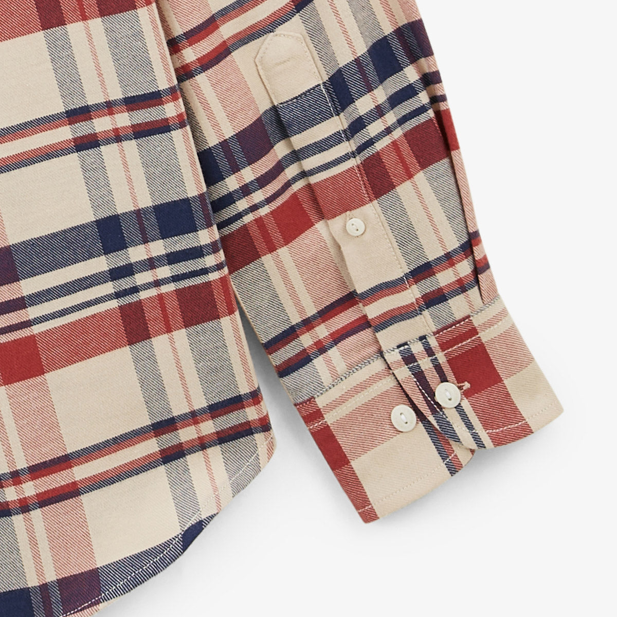 Camisa de manga larga con tejido de sarga a cuadros Charles rojo merlot Play Hombre SERGE BLANCO