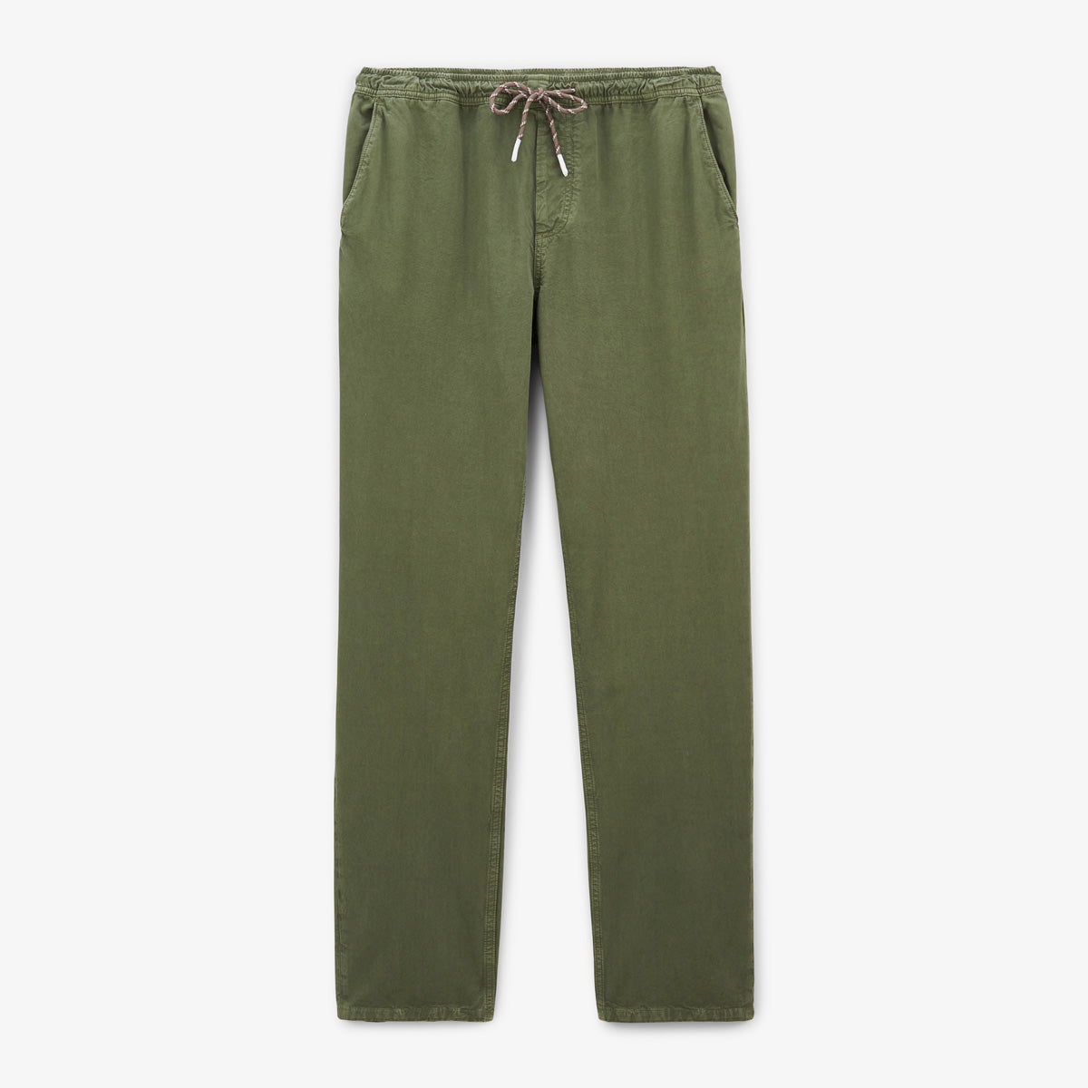 Chino 551 corte ancho de algodón elástico verde militar para hombre SERGE BLANCO