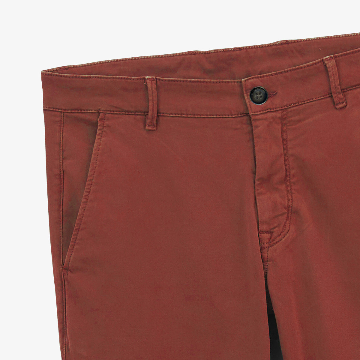 Chino 702 de algodón, corte cómodo, rojo óxido, hombre, SERGE BLANCO