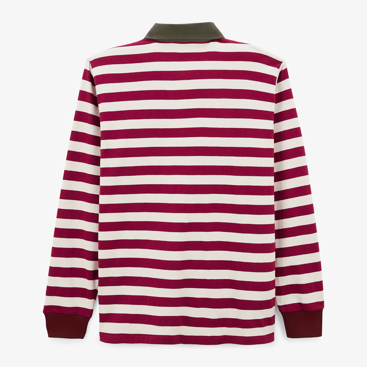 Camiseta de rugby de manga larga de algodón a rayas Merlot Lens para hombre SERGE BLANCO