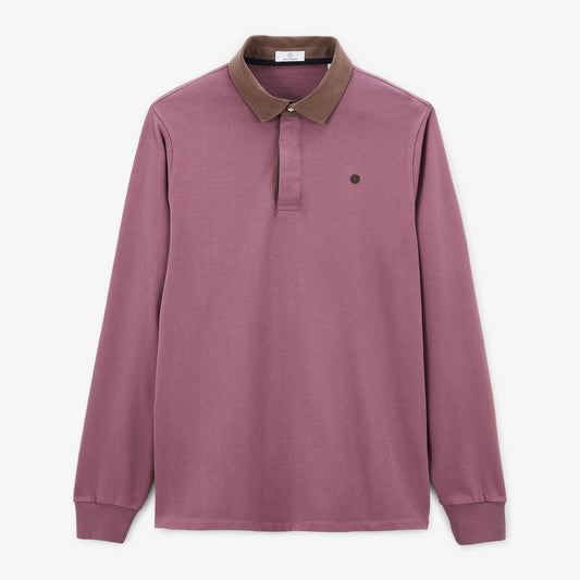 Camiseta de rugby de manga larga de algodón morado Lupin para hombre SERGE BLANCO