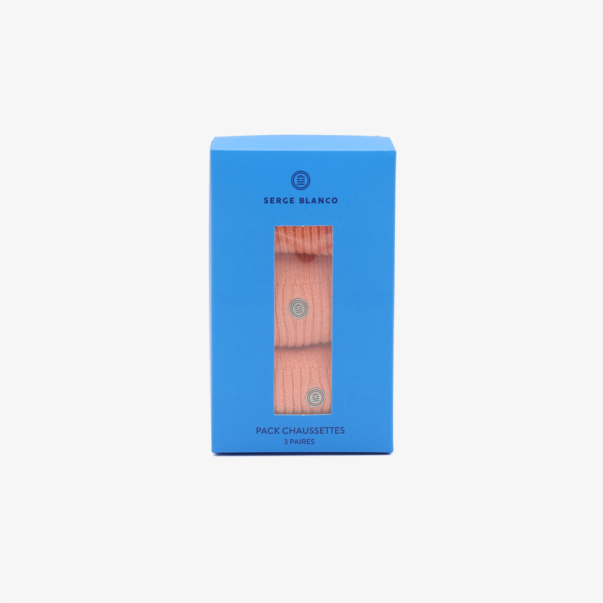Pack de 3 pares de calcetines largos lisos naranja coral SERGE BLANCO