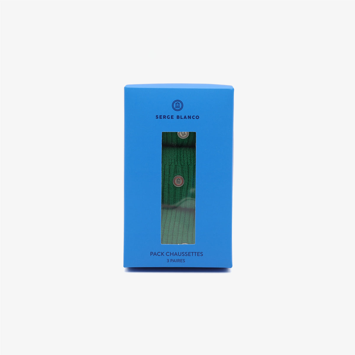 Pack de 3 pares de calcetines largos lisos verde menta SERGE BLANCO