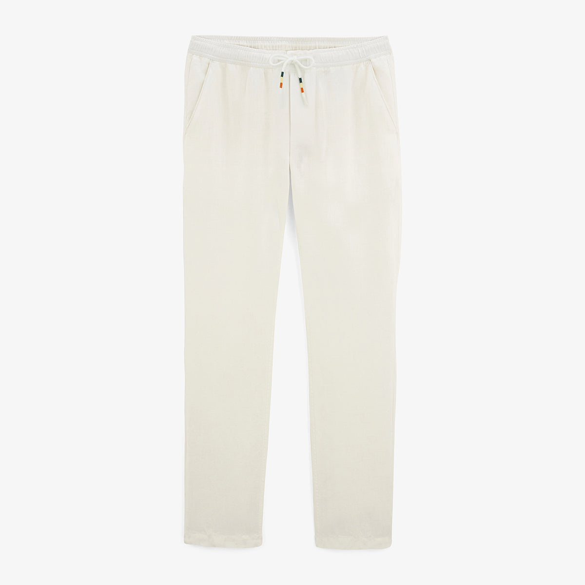 Pantalón 743 de lino con cintura elástica blanco Latte Hombre SERGE BLANCO