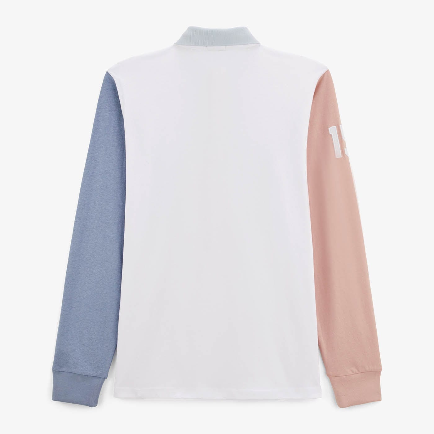 Polo de rugby de manga larga de algodón con cuello polo blanco para hombre SERGE BLANCO