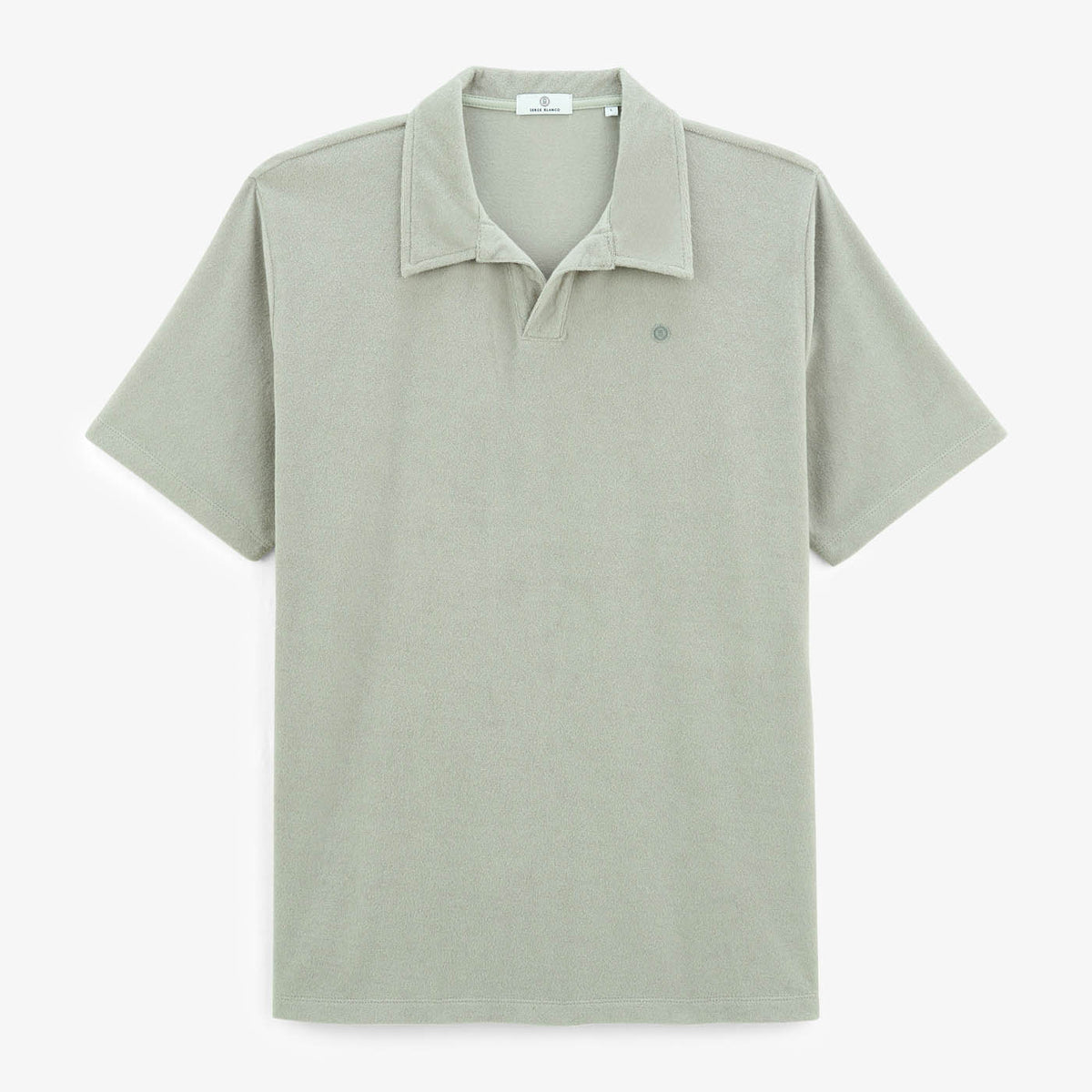 Polo de manga corta Lane de felpa de algodón gris pizarra para hombre SERGE BLANCO