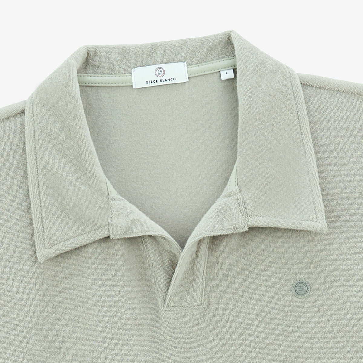 Polo de manga corta Lane de felpa de algodón gris pizarra para hombre SERGE BLANCO