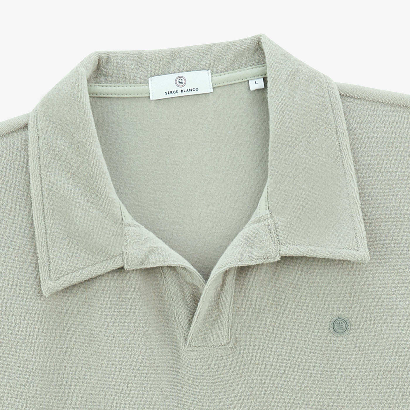 Polo de manga corta Lane de felpa de algodón gris pizarra para hombre SERGE BLANCO