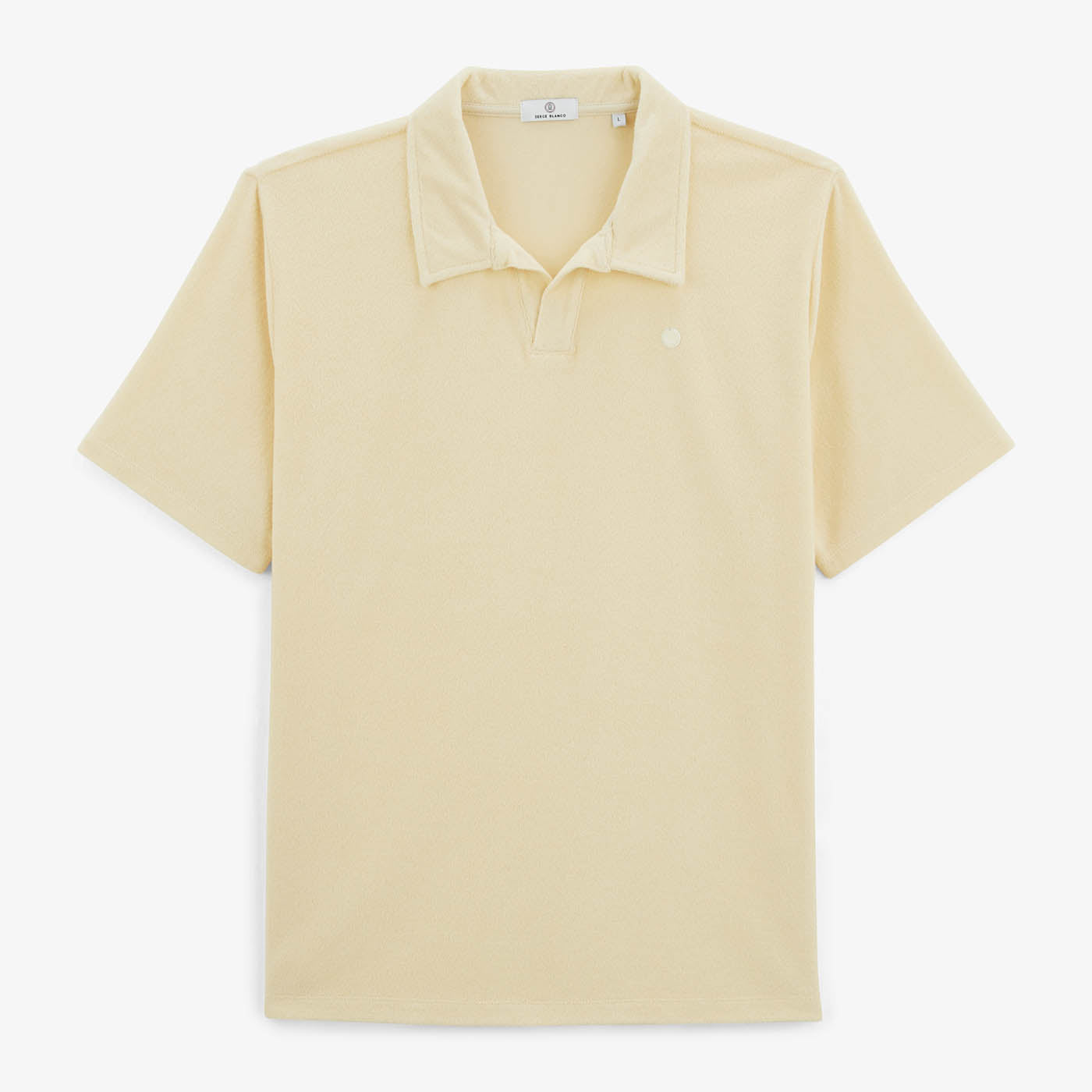 Polo de manga corta Lane de rizo de algodón Latte para hombre SERGE BLANCO