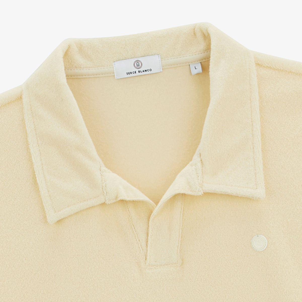 Polo de manga corta Lane de rizo de algodón Latte para hombre SERGE BLANCO