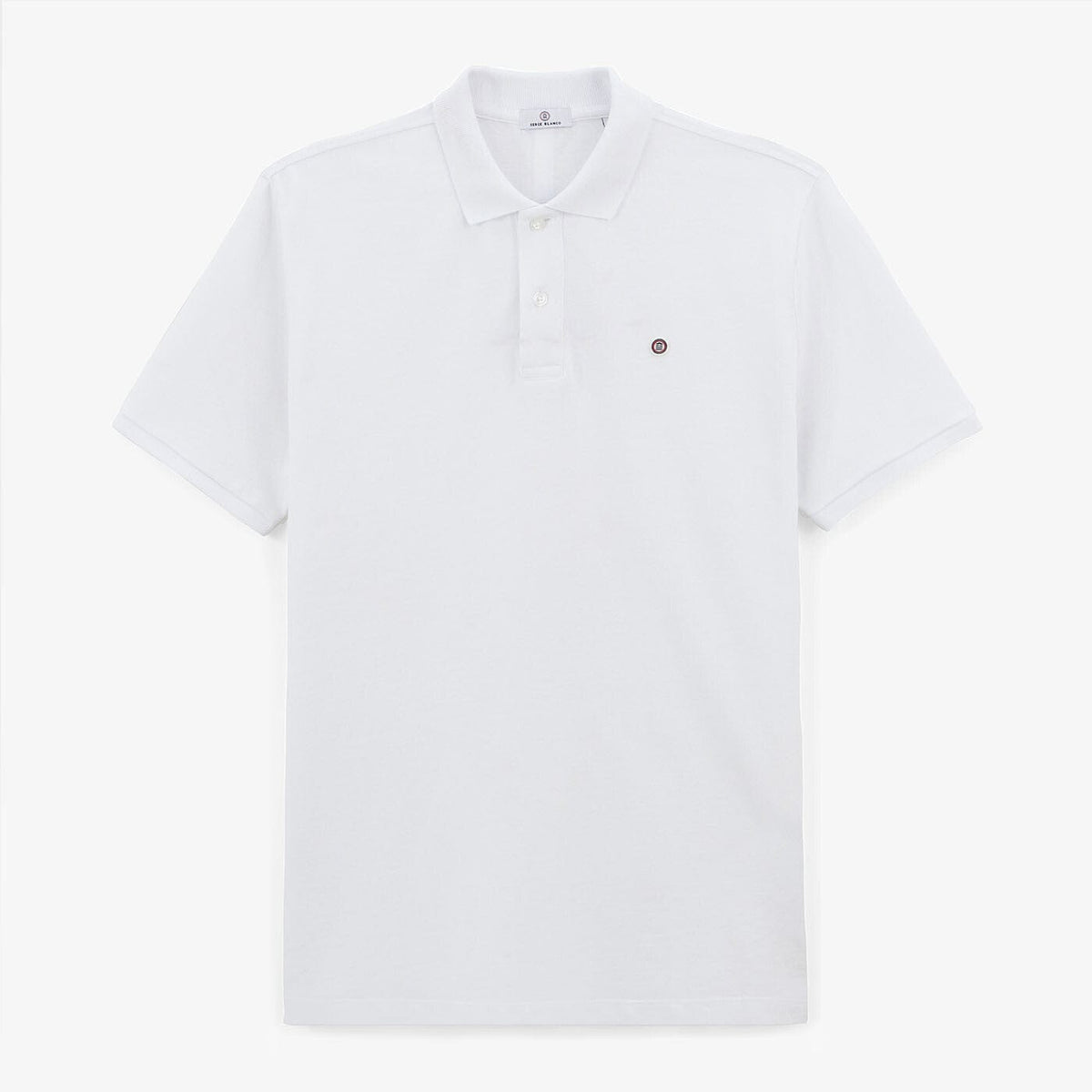 Polo de manga corta Lucas de piqué de algodón blanco para hombre SERGE BLANCO