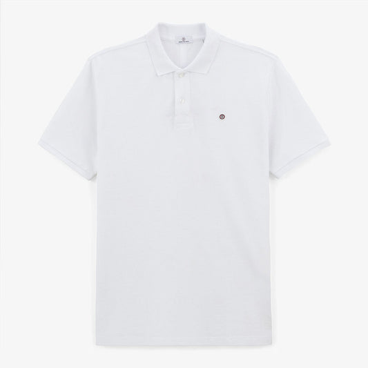 Polo de manga corta Lucas de piqué de algodón blanco para hombre SERGE BLANCO
