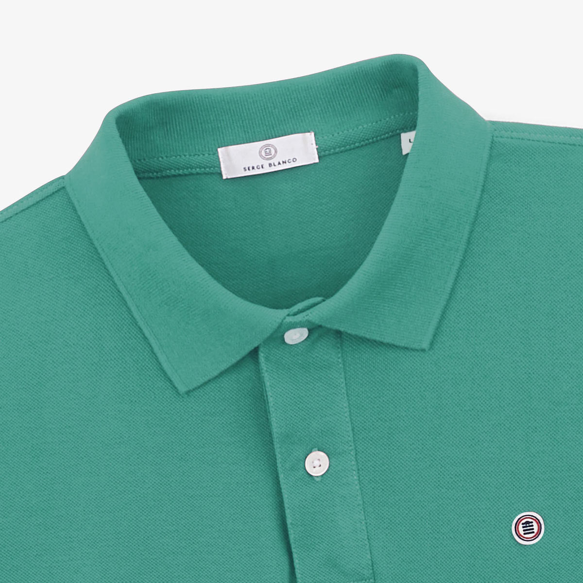 Polo de manga corta Lucas de algodón piqué azul turquesa corte amplio para hombre SERGE BLANCO