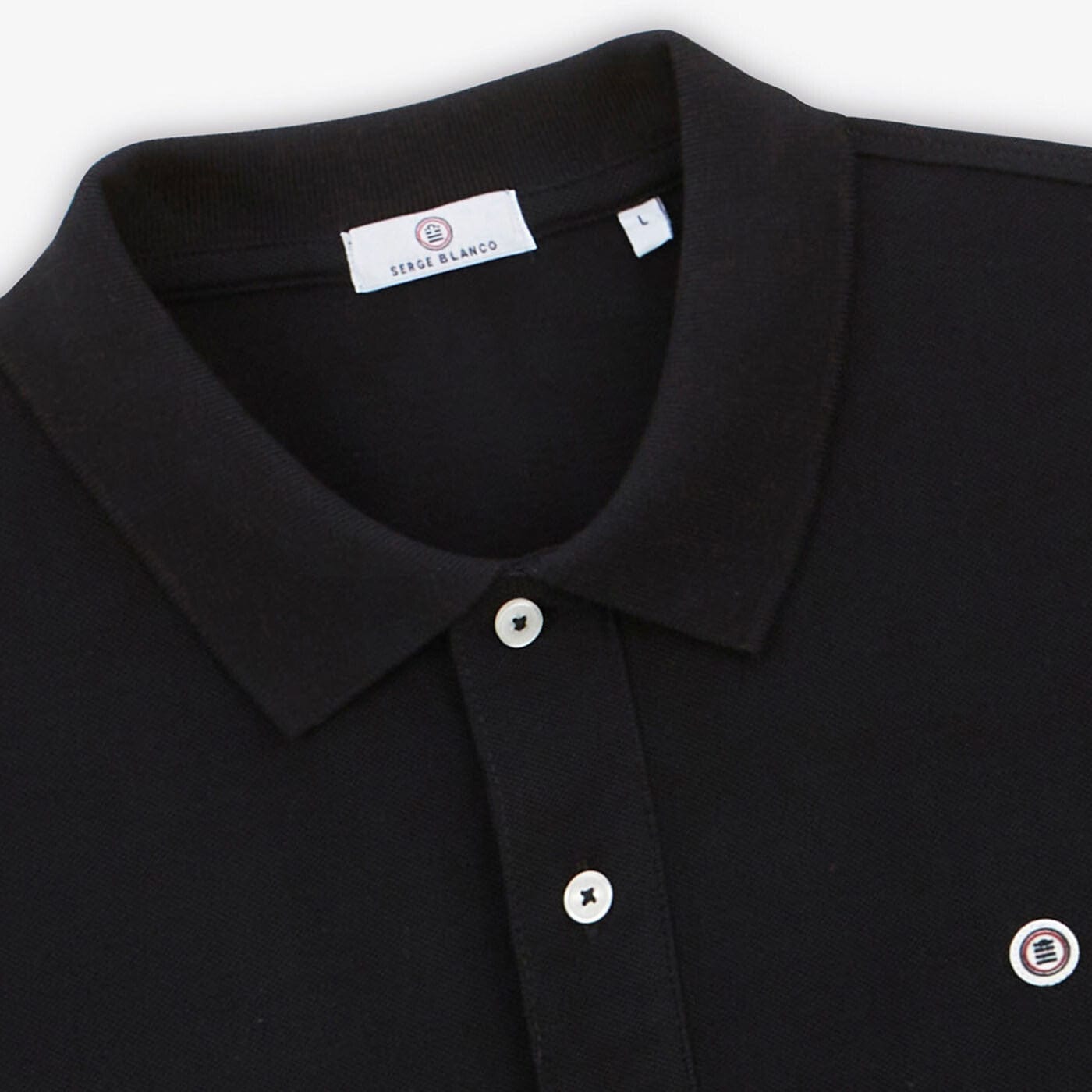 Polo de manga corta Lucas de algodón negro para hombre SERGE BLANCO