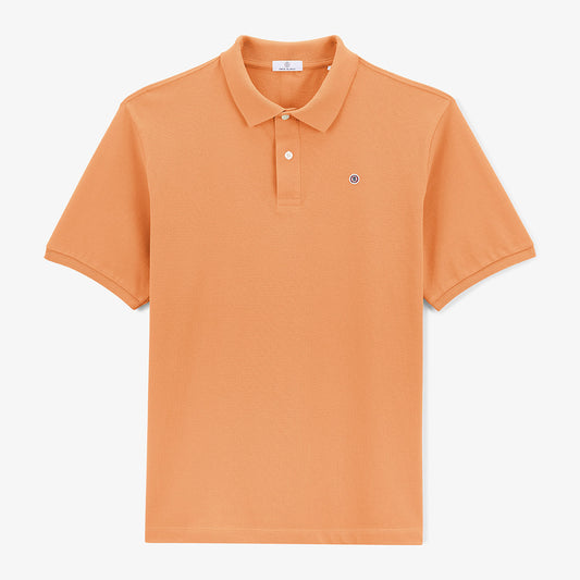 Polo de manga corta Lucas de algodón piqué naranja mandarina corte amplio para hombre SERGE BLANCO