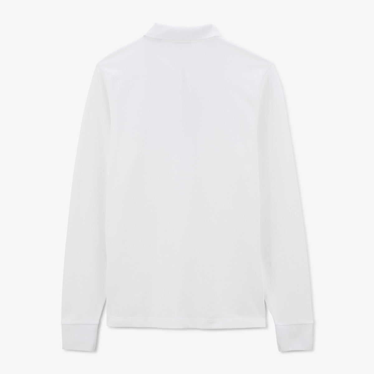 Polo de manga larga de piqué de algodón con cremallera blanca Lindsay Hombre SERGE BLANCO