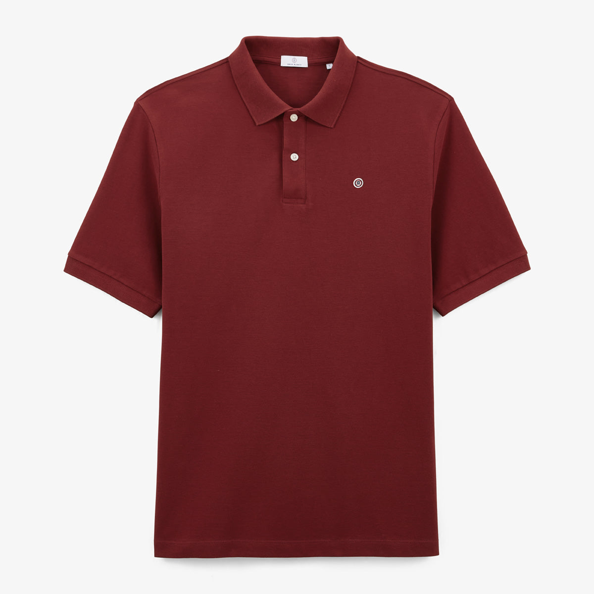 Polo de manga corta de algodón piqué Lucas rojo merlot para hombre SERGE BLANCO