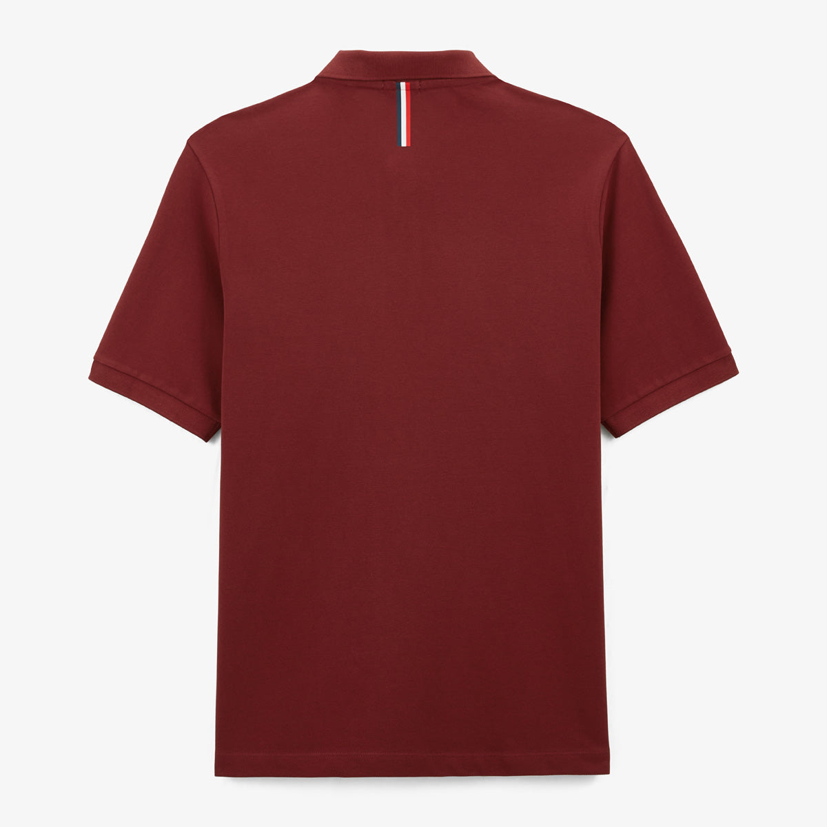 Polo de manga corta de algodón piqué Lucas rojo merlot para hombre SERGE BLANCO