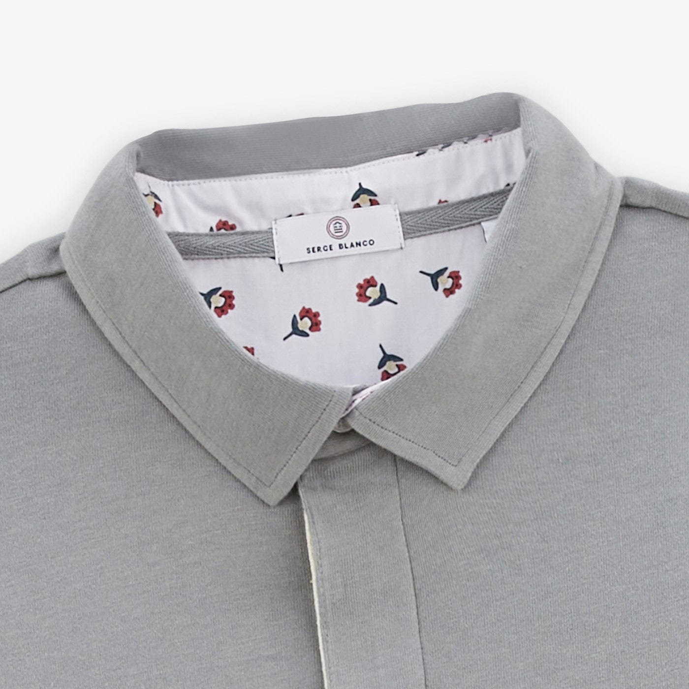 Polo de rugby de manga larga Loevan Cuello polo de algodón gris pizarra para hombre SERGE BLANCO