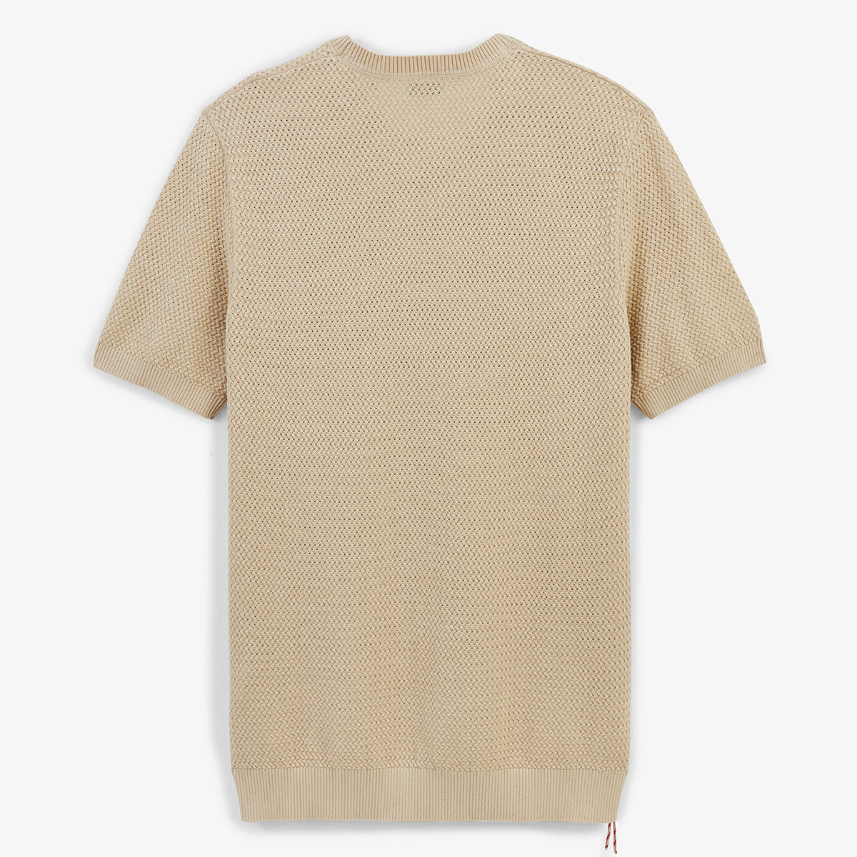 Jersey de manga corta y cuello redondo de algodón beige avena Milazzo HOMBRE SERGE BLANCO