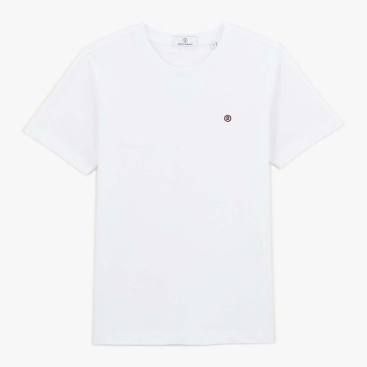 Camiseta de manga corta con cuello redondo de algodón blanco para niño SERGE BLANCO