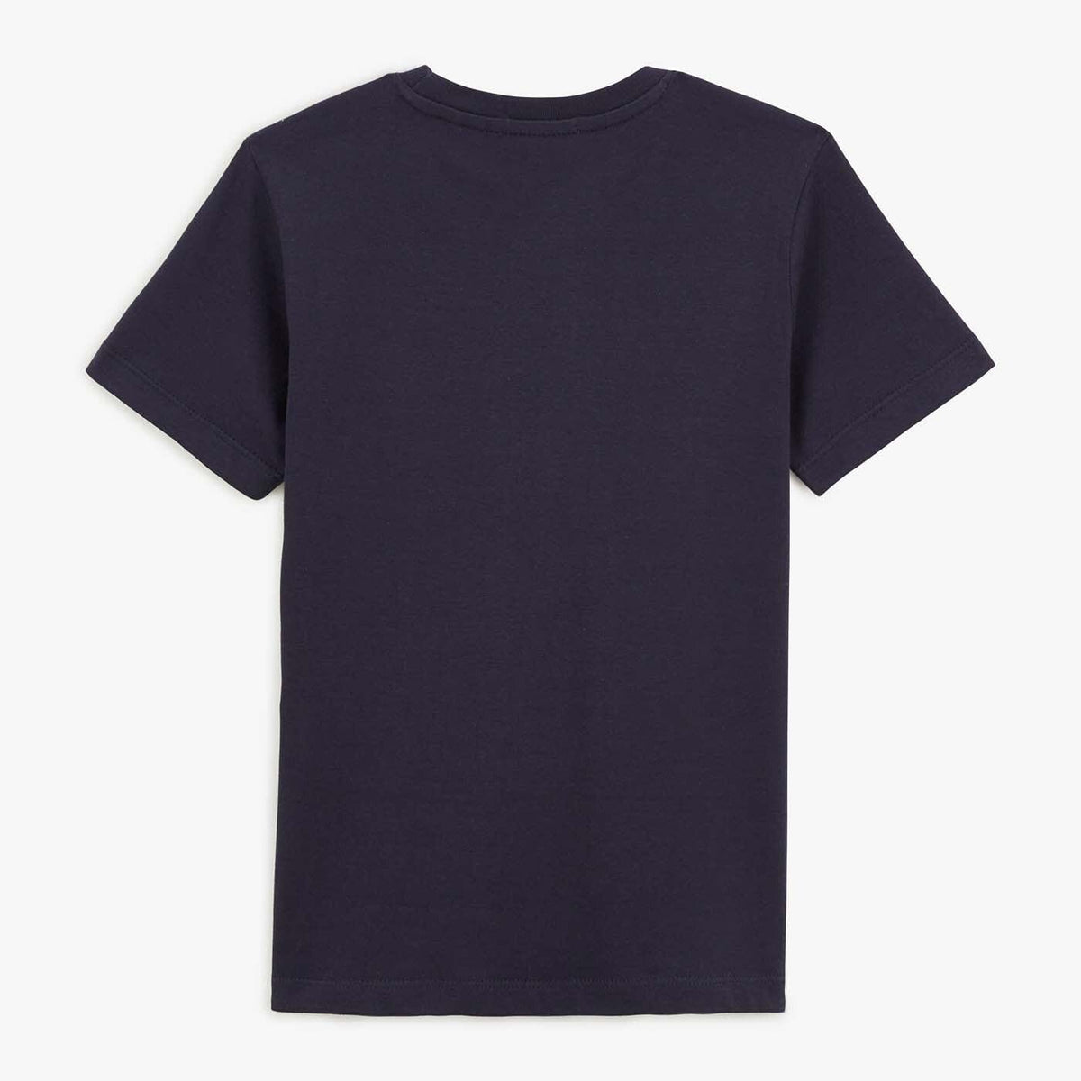 Camiseta de manga corta con cuello redondo de algodón azul oscuro para niño SERGE BLANCO