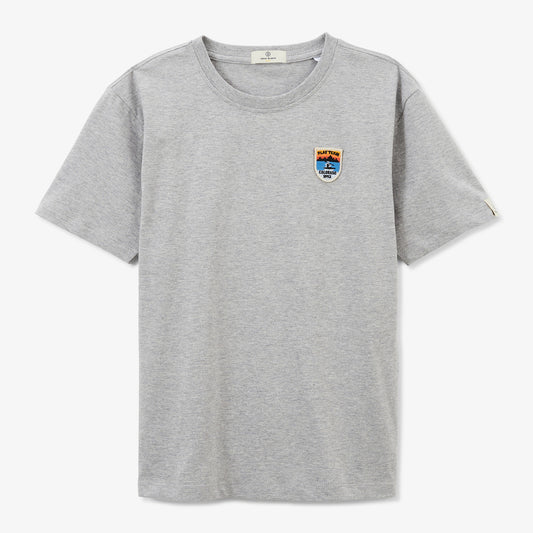 Camiseta junior de manga corta de algodón gris jaspeado Tancrede SERGE BLANCO