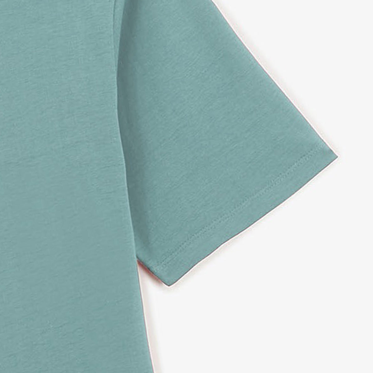 Camiseta de manga corta con cuello redondo de algodón azul glaciar Théo Hombre SERGE BLANCO