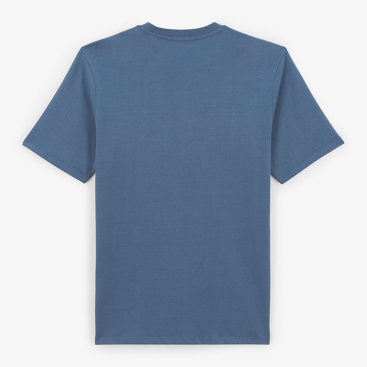 Camiseta de manga corta con cuello redondo de algodón azul Théo Hombre SERGE BLANCO