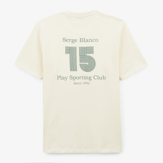 Camiseta de manga corta de algodón Sporting Club Blanco Marfil Play Hombre SERGE BLANCO