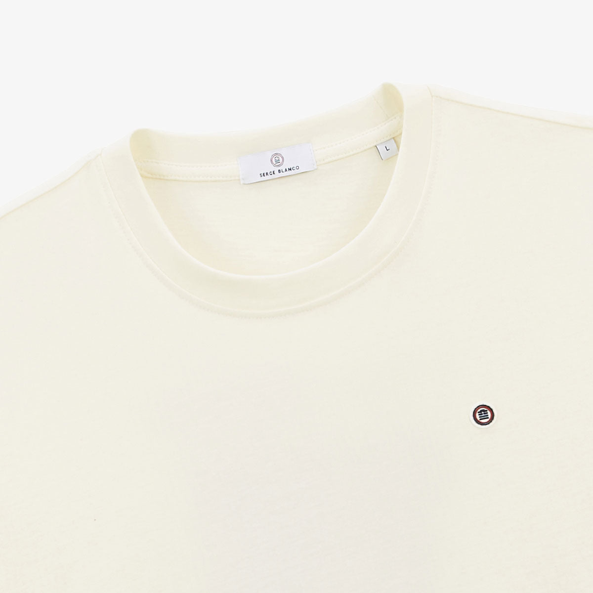 Camiseta de manga corta de algodón Sporting Club Blanco Marfil Play Hombre SERGE BLANCO