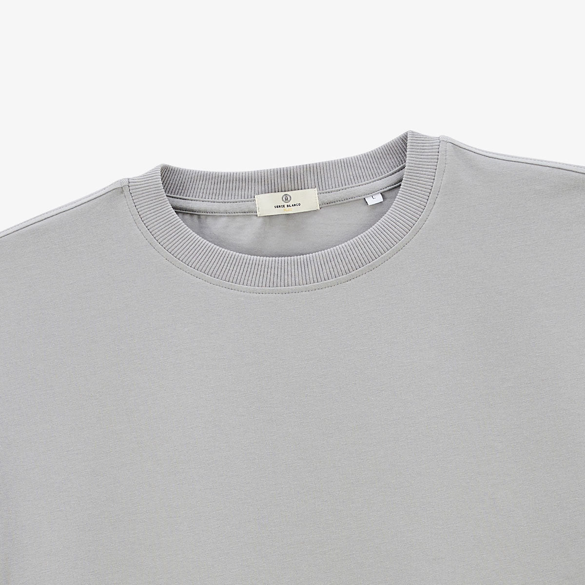 Camiseta de manga corta de algodón elástico gris ratón Tarike para hombre SERGE BLANCO