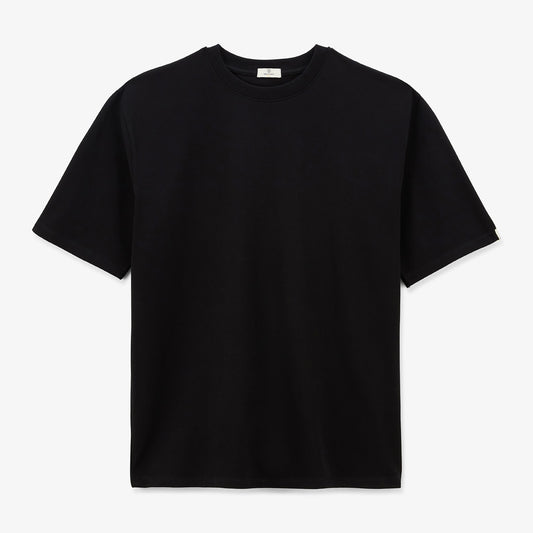 Camiseta de manga corta de algodón elástico negro Tarike para hombre SERGE BLANCO