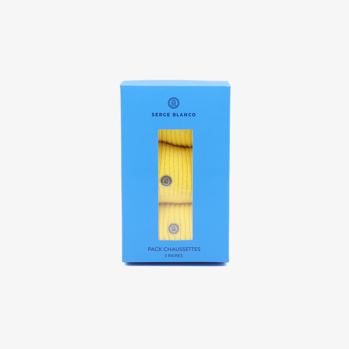 Pacáiste de 3 phéire stocaí glúine arda buí líomóide simplí ó Serge Blanco