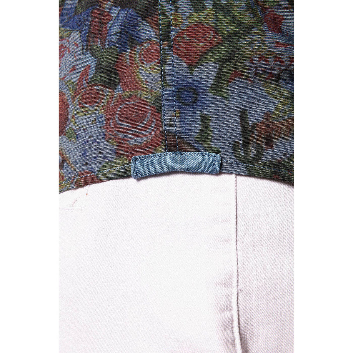 Camicia a maniche corte in tessuto fantasia Pin-Up