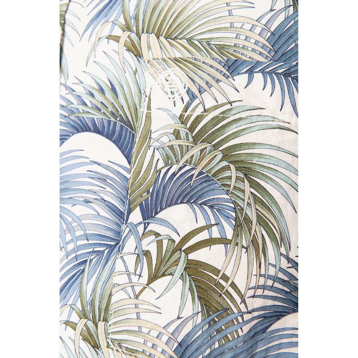 Camicia a maniche corte in popeline fantasia piante