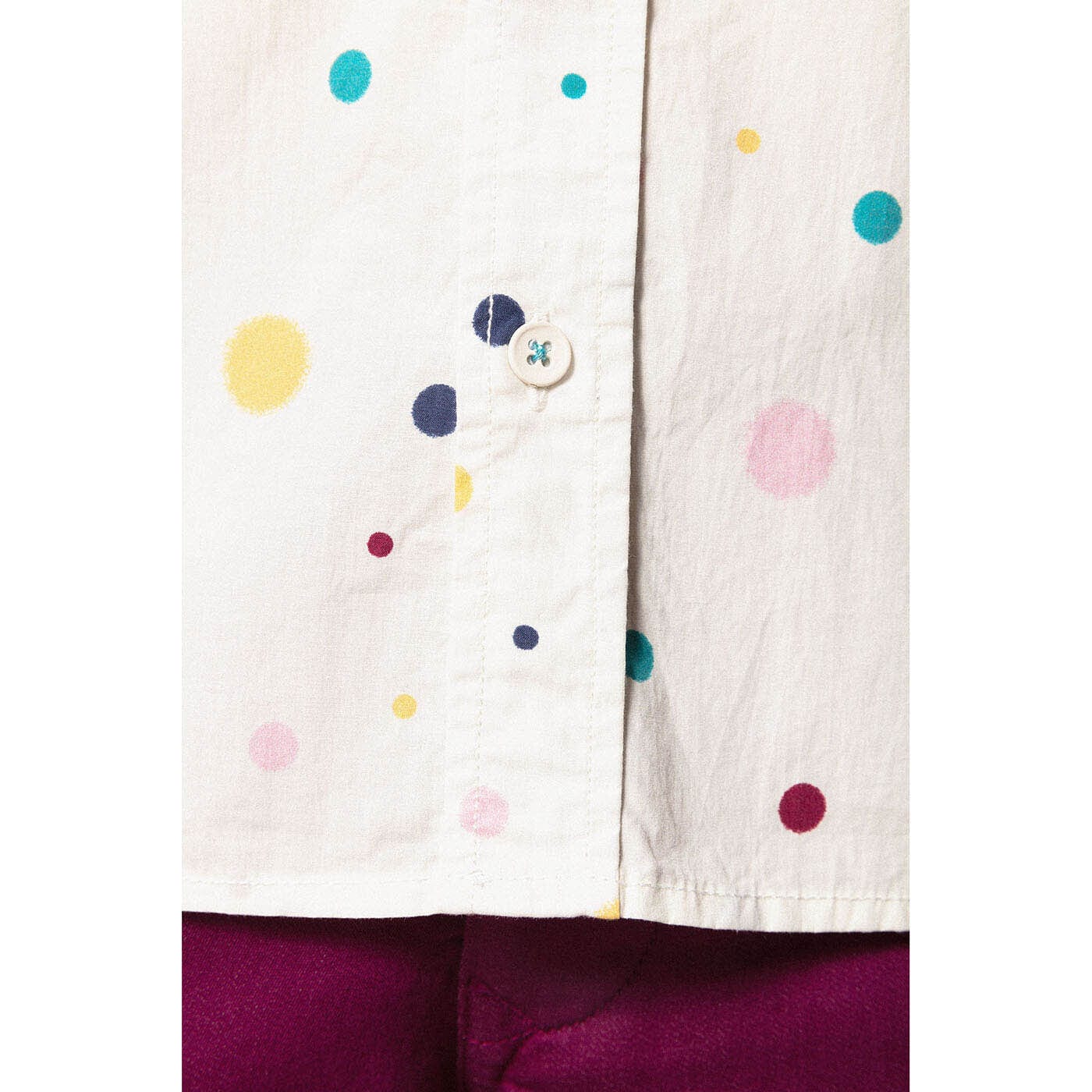 Camicia a maniche corte in popeline multicolore